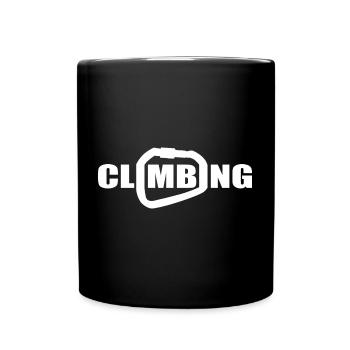 Karabiner Motiv für Kletterer und Bergsteiger - Tasse einfarbig - Schwarz - Vorne