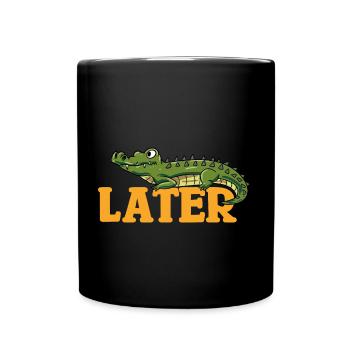 Alligator Later Krokodil Echse Reptil Florida - Tasse einfarbig - Schwarz - Vorne