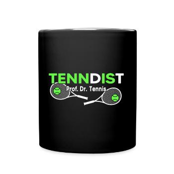 Tennis Matchball Tennisschläger "dr.tennis match" - Tasse einfarbig - Schwarz - Vorne