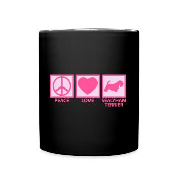 Sealyham Terrier Mom Mama Mistress Peace Love - Full Colour Mug - black - Front