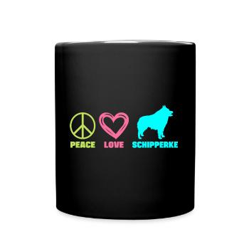 Schipperke Dog Mom Mama Peace Love Dictons - Mug uni - noir - Devant
