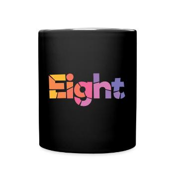 Eight - 8 Years Old Birthday, 8 Year Anniversary - Full Colour Mug - black - Front