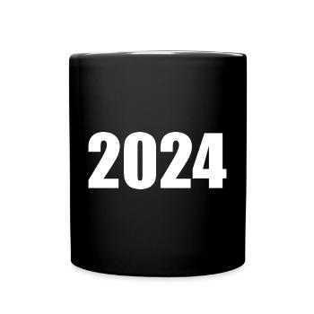 2024 white New Year's Eve black - Full Colour Mug - black - Front