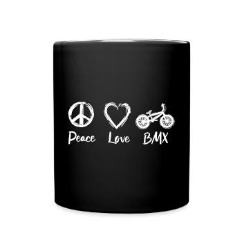 Peace Love BMX - Full Colour Mug - black - Front