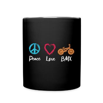Peace Love BMX - Full Colour Mug - black - Front