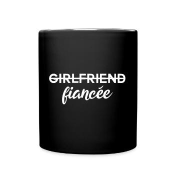 Girlfriend Fiancée Engagement - Full Colour Mug - black - Front