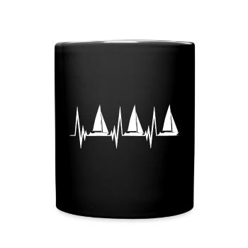 Sailing Heartbeat - Full Colour Mug - black - Front