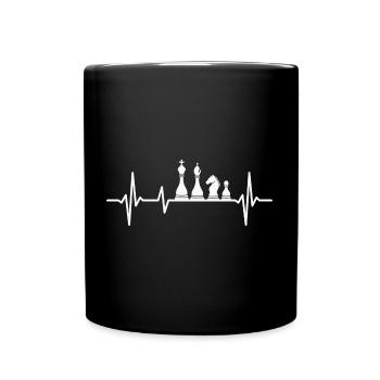Chess Heartbeat Chess Pieces Chess Players - Full Colour Mug - black - Front