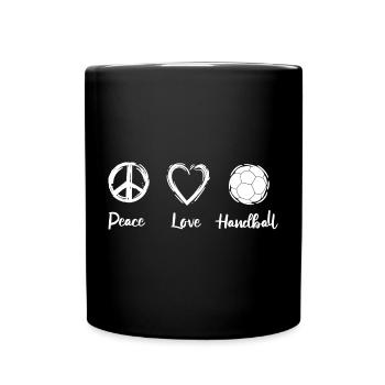 Peace Love Handball - Full Colour Mug - black - Front