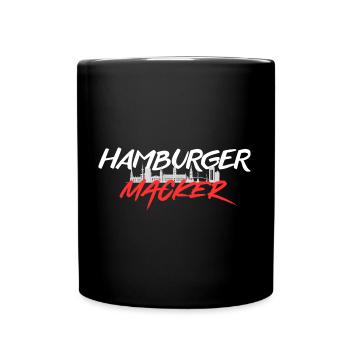 HAMBURGER MACKER Die Kult Marke aus Hamburg - Tasse einfarbig - Schwarz - Vorne