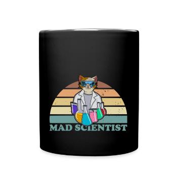 Mad Scientist Katze Chemie Chemistry beaker - Tasse einfarbig - Schwarz - Vorne