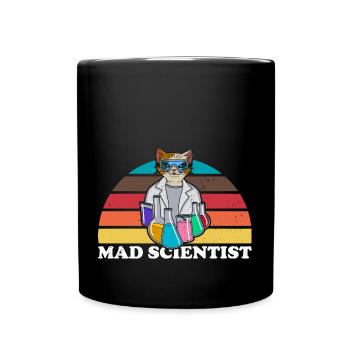 Mad Scientist Katze Chemie Chemistry beaker - Tasse einfarbig - Schwarz - Vorne
