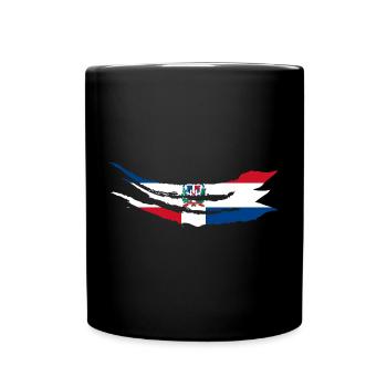 Dominikanische Republik Flagge Dom Rep Fahne Reise - Tasse einfarbig - Schwarz - Vorne