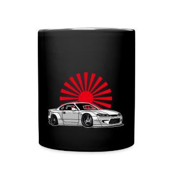 S15 Silvia Sonne Drift Legende JDM 90 Hieroglyphen - Tasse einfarbig - Schwarz - Vorne