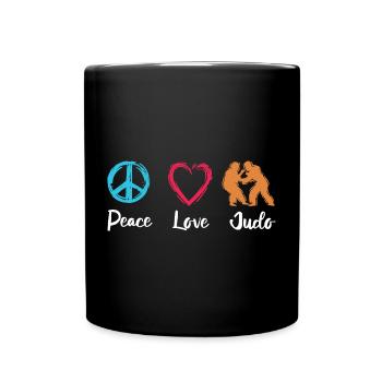 Peace Love Judo - Full Colour Mug - black - Front