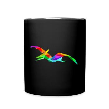 Colorful Rainbow Pteranodon Pterosaur Dino - Full Colour Mug - black - Front