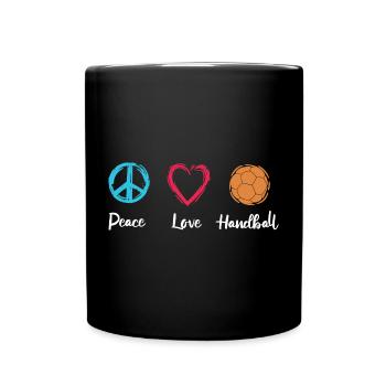Peace Love Handball - Full Colour Mug - black - Front