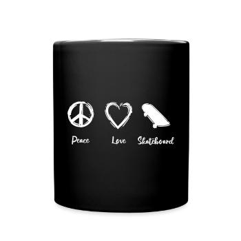 Planche à roulettes Peace Love - Mug uni - noir - Devant