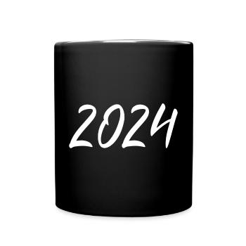 2024 blanc Réveillon du Nouvel An noir - Mug uni - noir - Devant