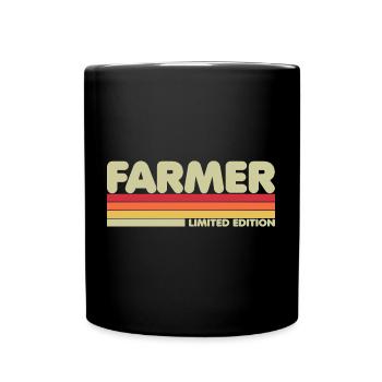 Farmer 80s Farming I'm A Farmer I Feed People - Full Colour Mug - black - Front