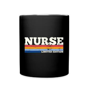 Retro Nurse 80s Limited Edition For Nursing - Full Colour Mug - black - Front