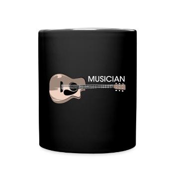 Guitare Symbole Musicien Musicien Musique Logo Band - Mug uni - noir - Devant