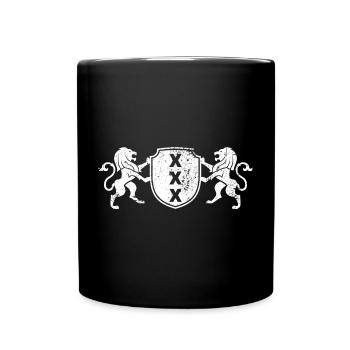 Wappen X Wappen mit Löwen - Tasse einfarbig - Schwarz - Vorne
