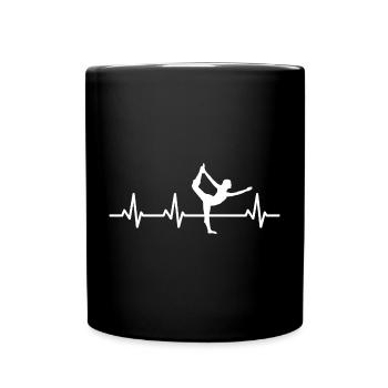 Yogini Herzschlag - Tasse einfarbig - Schwarz - Vorne