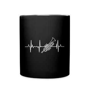 Trumpet Heartbeat - Full Colour Mug - black - Front