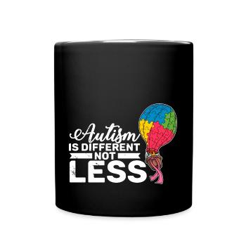 Autism is different not less Autist puzzle piece - Full Colour Mug - black - Front