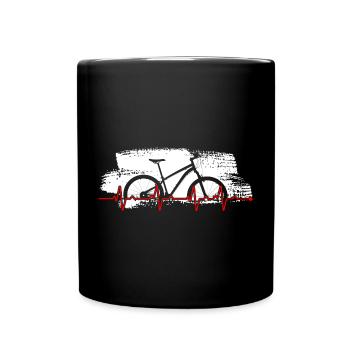 Bike Heartbeat Grafik - Tasse einfarbig - Schwarz - Vorne