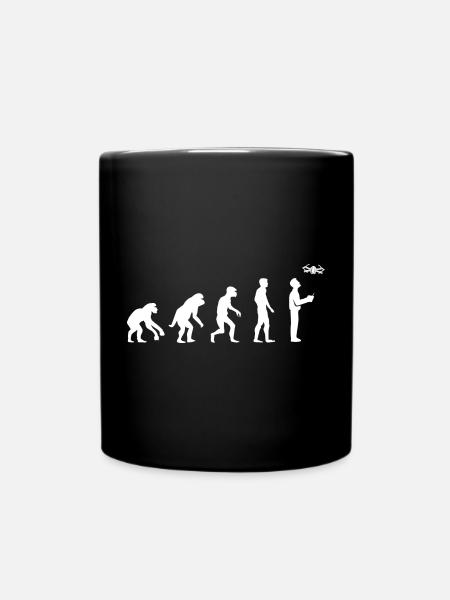 Lustig Pilot Evolution Entwicklung Fliegerei icon - Tasse einfarbig - Schwarz