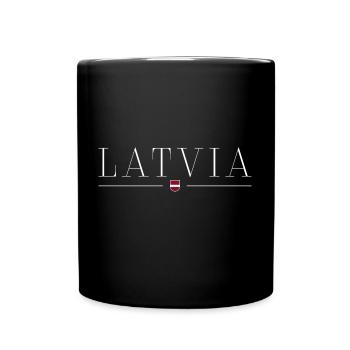 Latvia T-Shirt: Baltic Elegance - Full Colour Mug - black - Front
