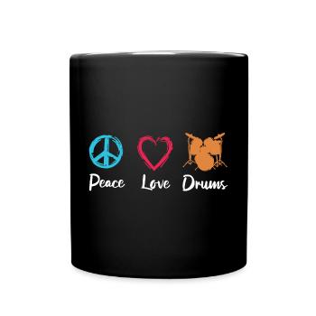 Peace Love Drums - Full Colour Mug - black - Front