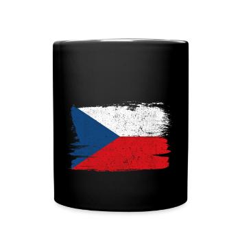 République tchèque Tchéquie drapeau drapeau paix Vintage - Mug uni - noir - Devant