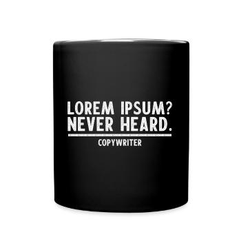 Copywriter Copywriting LOREM IPSUM NEVER HEARD - Mug uni - noir - Devant