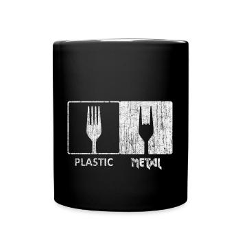 Plastic Metal Rock Auf LustigWitziger Musik - Tasse einfarbig - Schwarz - Vorne