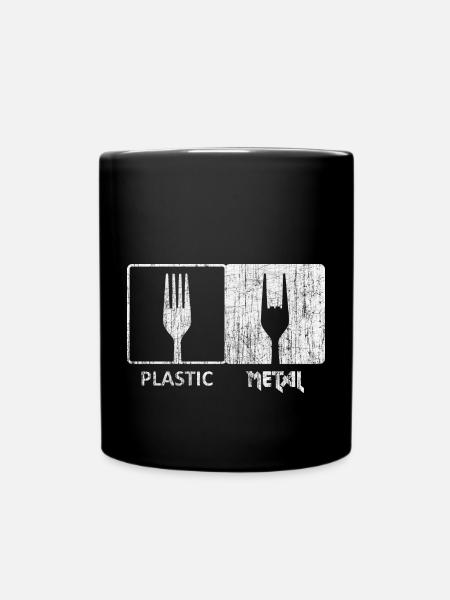 Plastic Metal Rock Auf LustigWitziger Musik - Tasse einfarbig - Schwarz