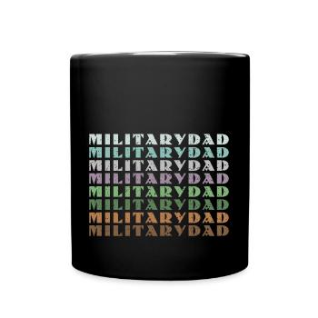 Papa Papa Père Fête des pères Soldat militaire - Mug uni - noir - Devant