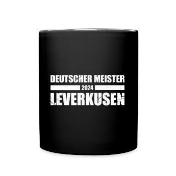 Deutscher Fußball Meister 2024 Leverkusen Vintage - Tasse einfarbig - Schwarz - Vorne