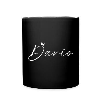Dario Name König T-Shirt Geschenk Männer - Tasse einfarbig - Schwarz - Vorne