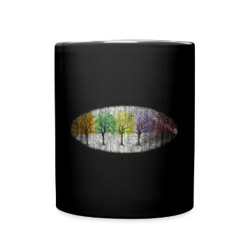bunt winter wald winterwald - Tasse einfarbig - Schwarz - Vorne