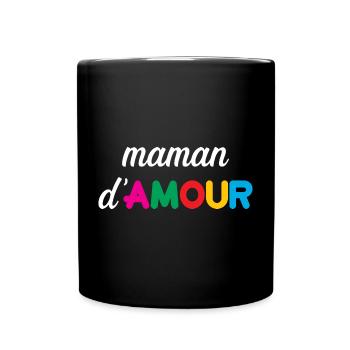 Maman d'Amour - Muttertag - Tasse einfarbig - Schwarz - Vorne