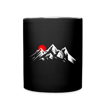 Alpine Sunrise Over Peaks - Full Colour Mug - black - Front