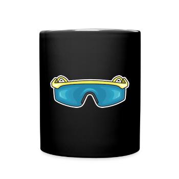 80er Vintage Sonnenbrille - Tasse einfarbig - Schwarz - Vorne