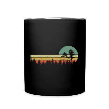 Wald Natur Wildnis Bäume Naturliebhaber - Tasse einfarbig - Schwarz - Vorne