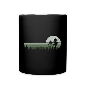Wald Natur Wildnis Bäume Naturliebhaber - Tasse einfarbig - Schwarz - Vorne