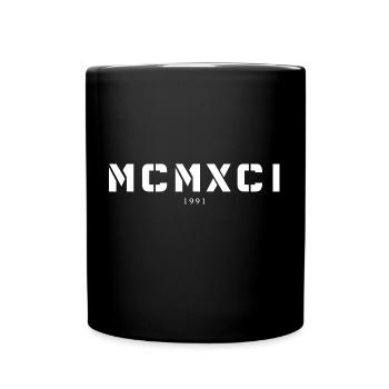 Roman numeral year of birth Made in 1991 - Full Colour Mug - black - Front