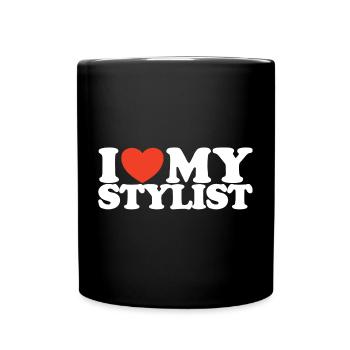 I love My stylist Herz Shirt - Tasse einfarbig - Schwarz - Vorne