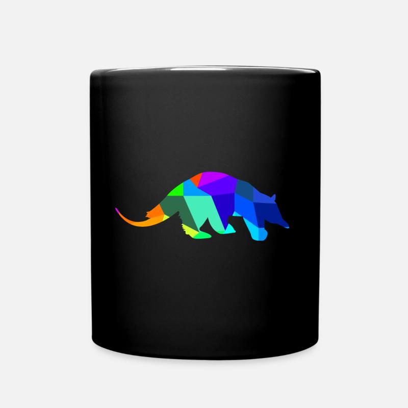 Fourmilier Ours Arc-en-ciel Animaux Polygone - Mug uni - noir